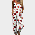 Cherry Print Loose-Fit Dungarees