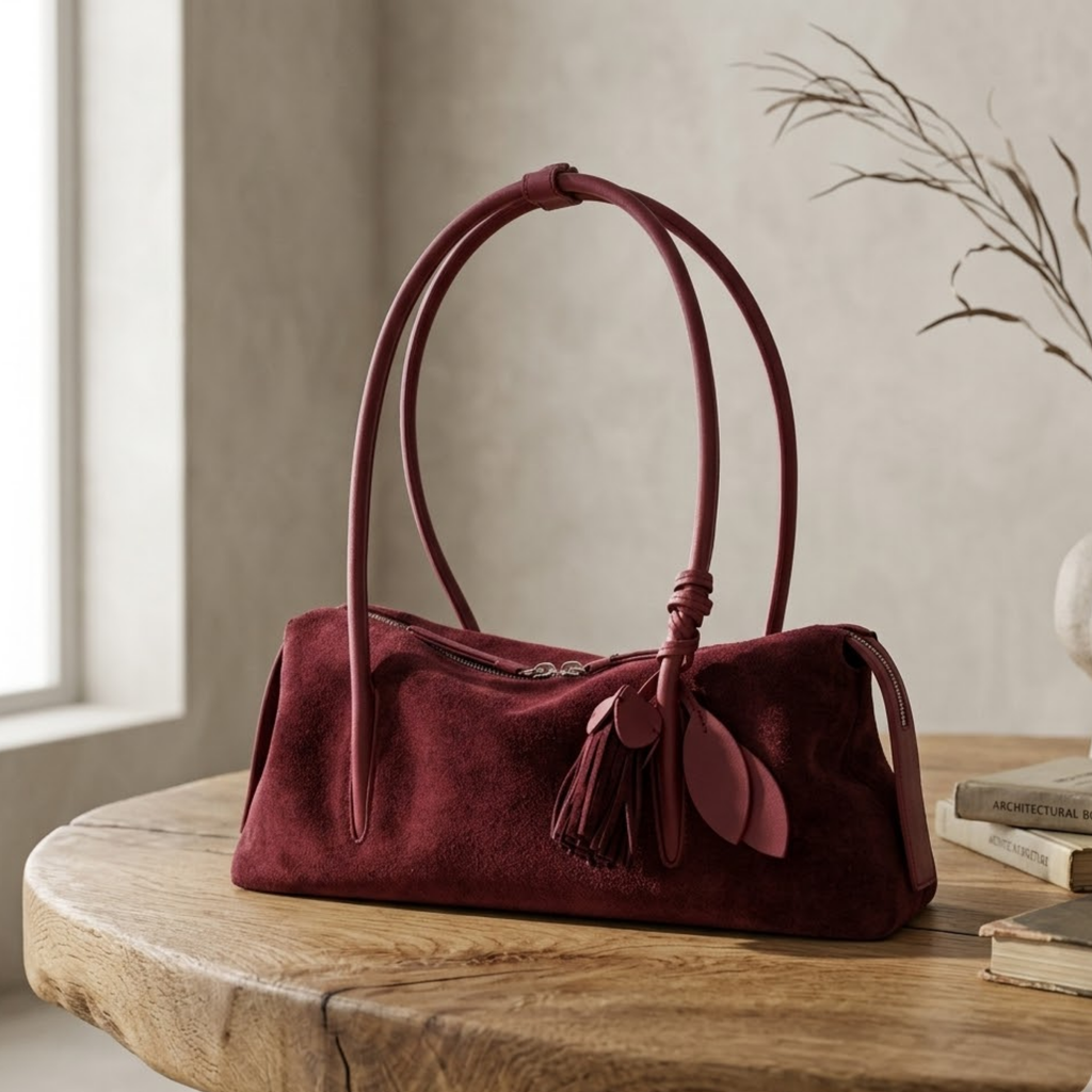 Leather Tassel Pendant Shoulder Bag - Stylish Pillow Design for Everyday Use