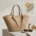 Rattan Wicker Summer Tote Bag - Handcrafted Sustainable Beach Bag