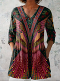 Effortless Everyday Chic – Flowing V-Neck Long Blouse
