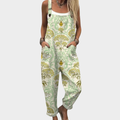 Meadow Green Printed Dungarees