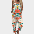 Festival Print Flowy Dungarees
