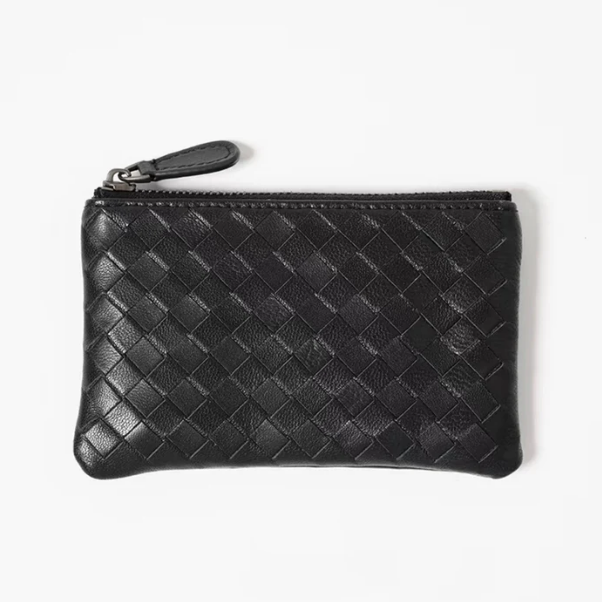 Handwoven Lambskin Key Fob and Card Wallet - Stylish Accessory for Everyday Use