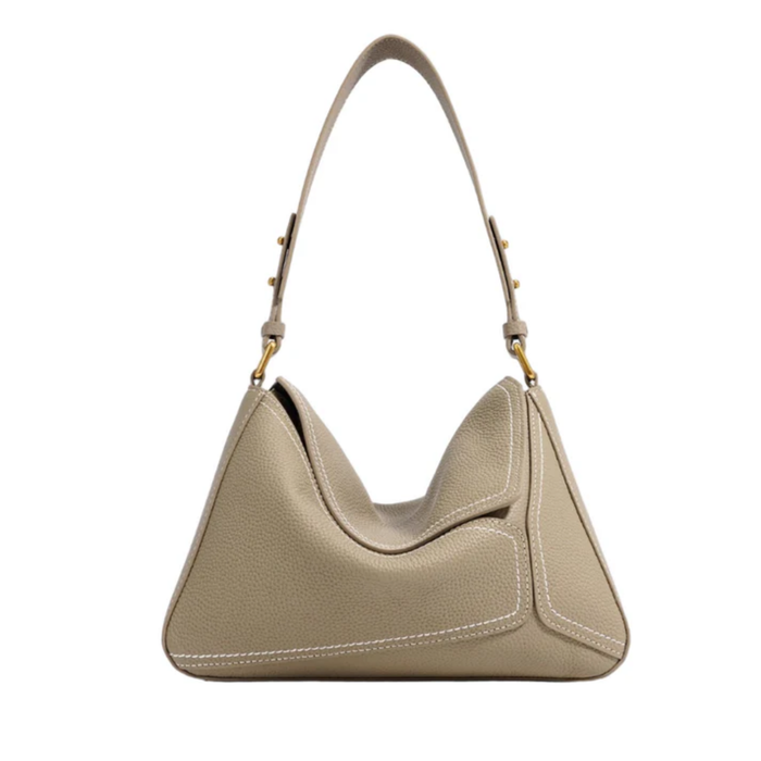 Genuine Leather Geometric Crossbody Shoulder Bag