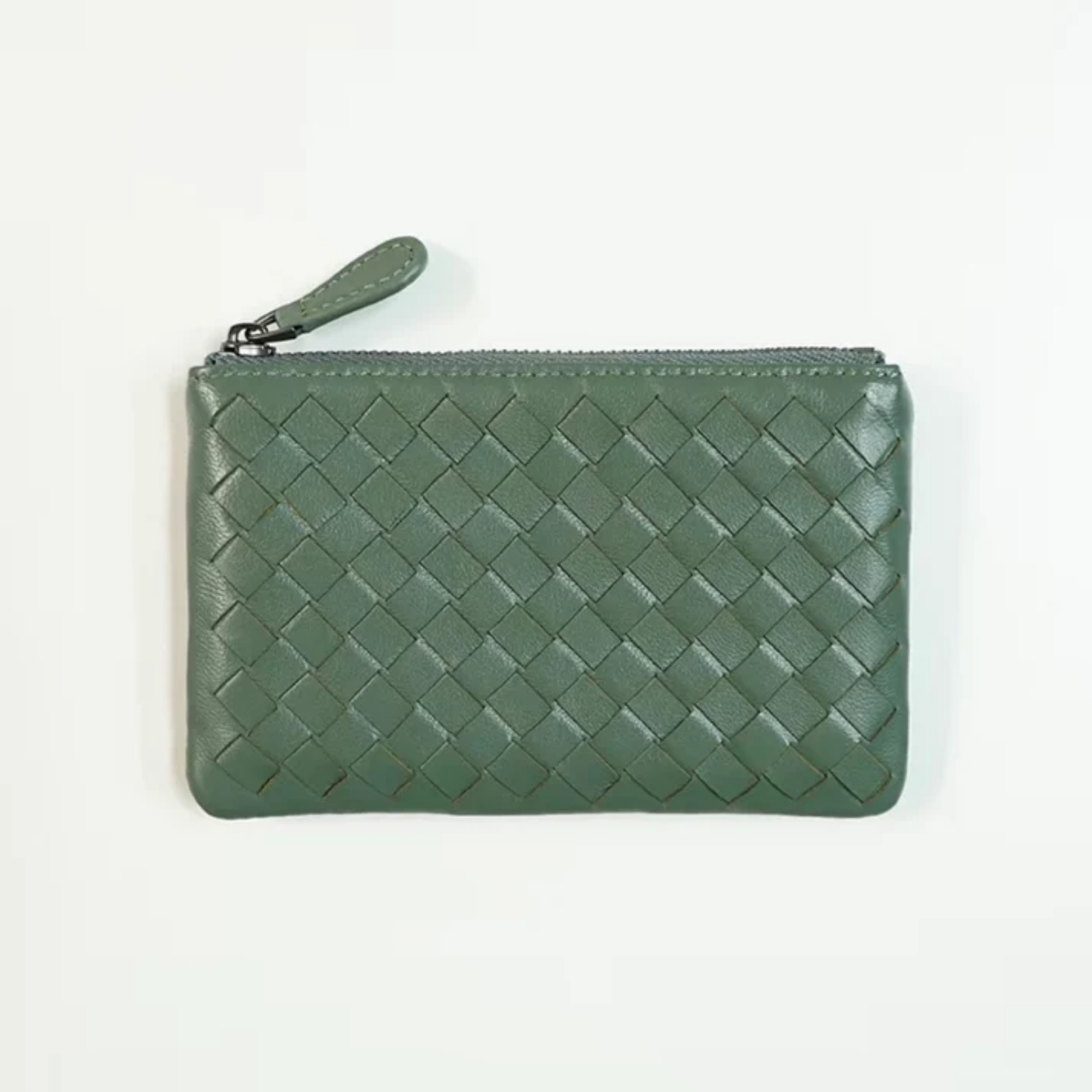 Handwoven Lambskin Key Fob and Card Wallet - Stylish Accessory for Everyday Use