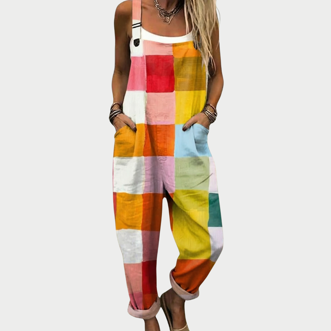 Abstract Multicolour Dungarees
