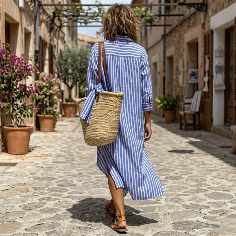 Cecily | Elegant Striped Summer Dress