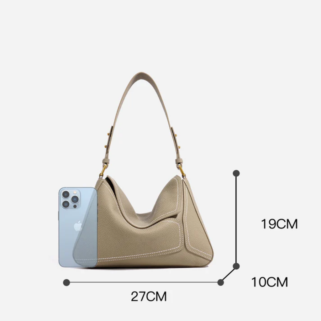 Genuine Leather Geometric Crossbody Shoulder Bag for Everyday Use