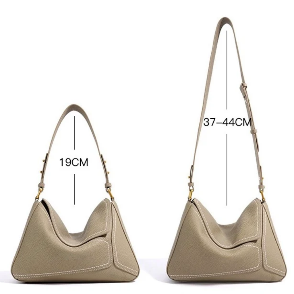 Genuine Leather Geometric Crossbody Shoulder Bag for Everyday Use