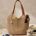 Handwoven Raffia Beach Tote Bag - Coastal Classic Shoulder Bag for Summer