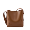 Leather Oversized Bucket Bag - Crossbody & Shoulder Style for Everyday Use