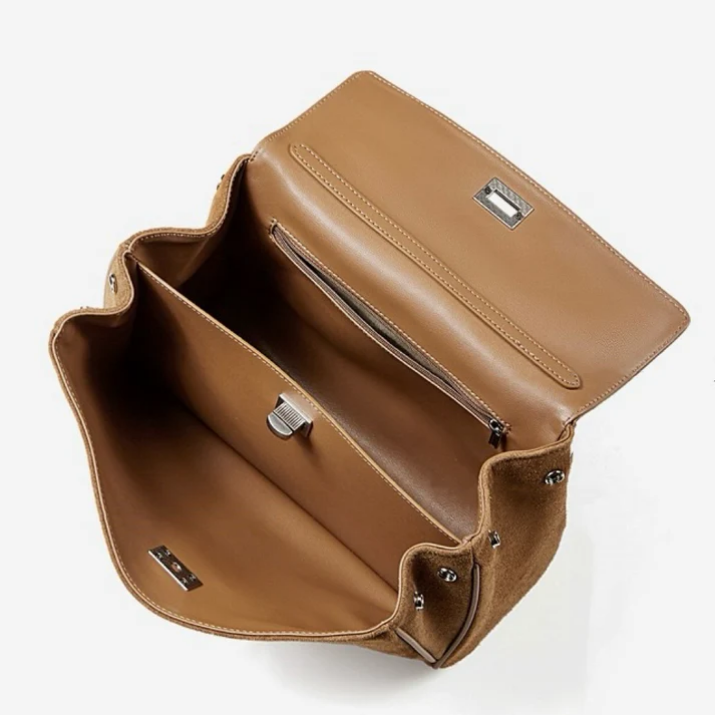 Soft Suede Leather Top-Handle Bag for Everyday Use - Stylish and Versatile