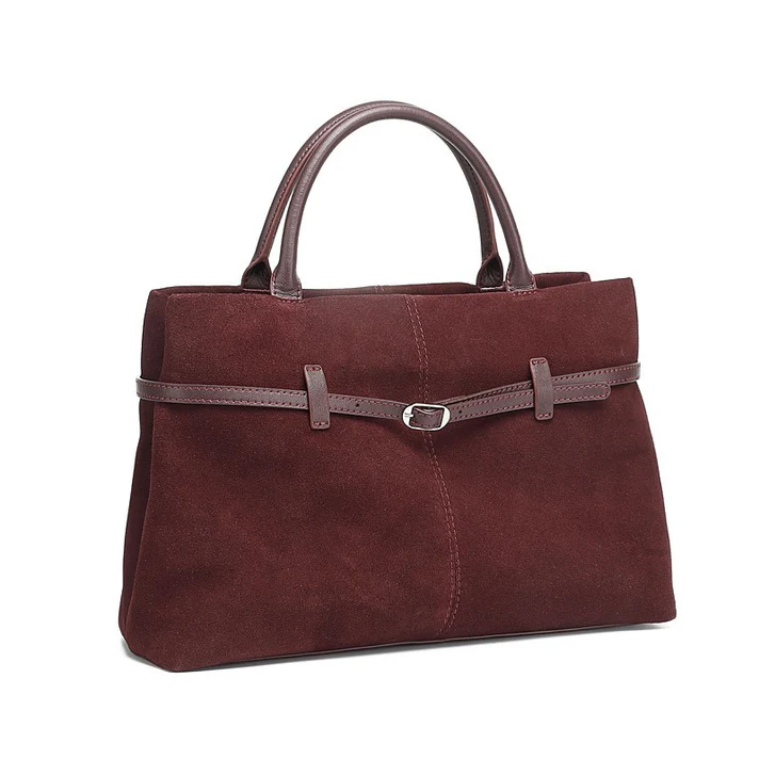 Suede Leather Structured Tote Bag for Everyday Use - Stylish and Durable