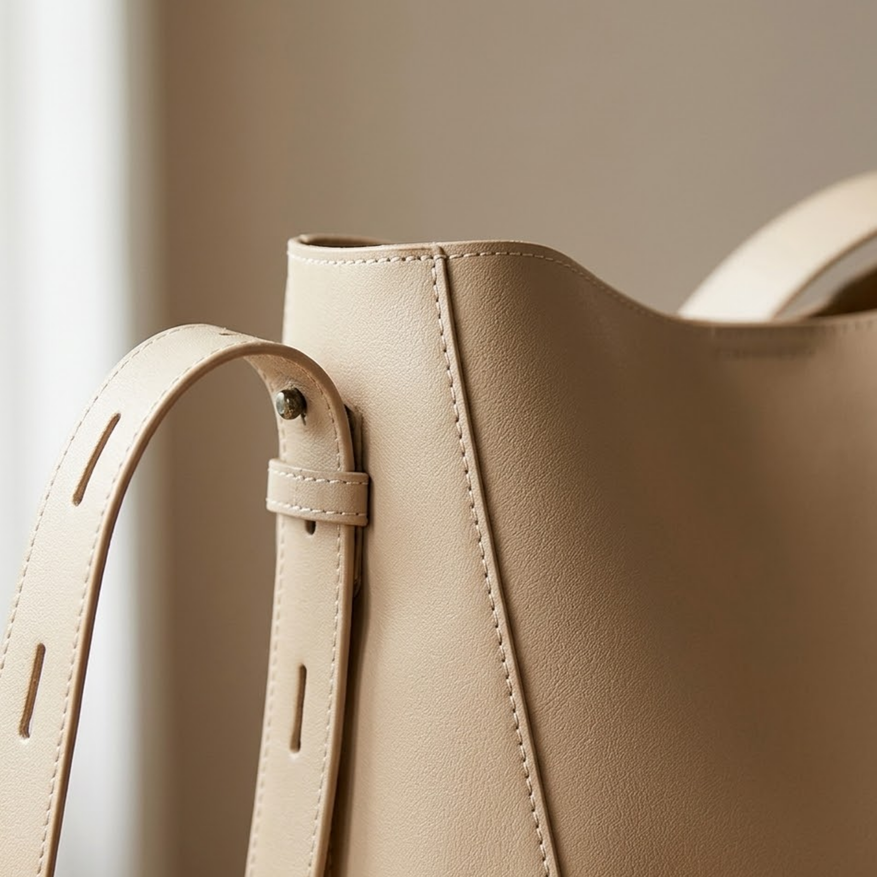 Leather Oversized Bucket Bag - Crossbody & Shoulder Style for Everyday Use
