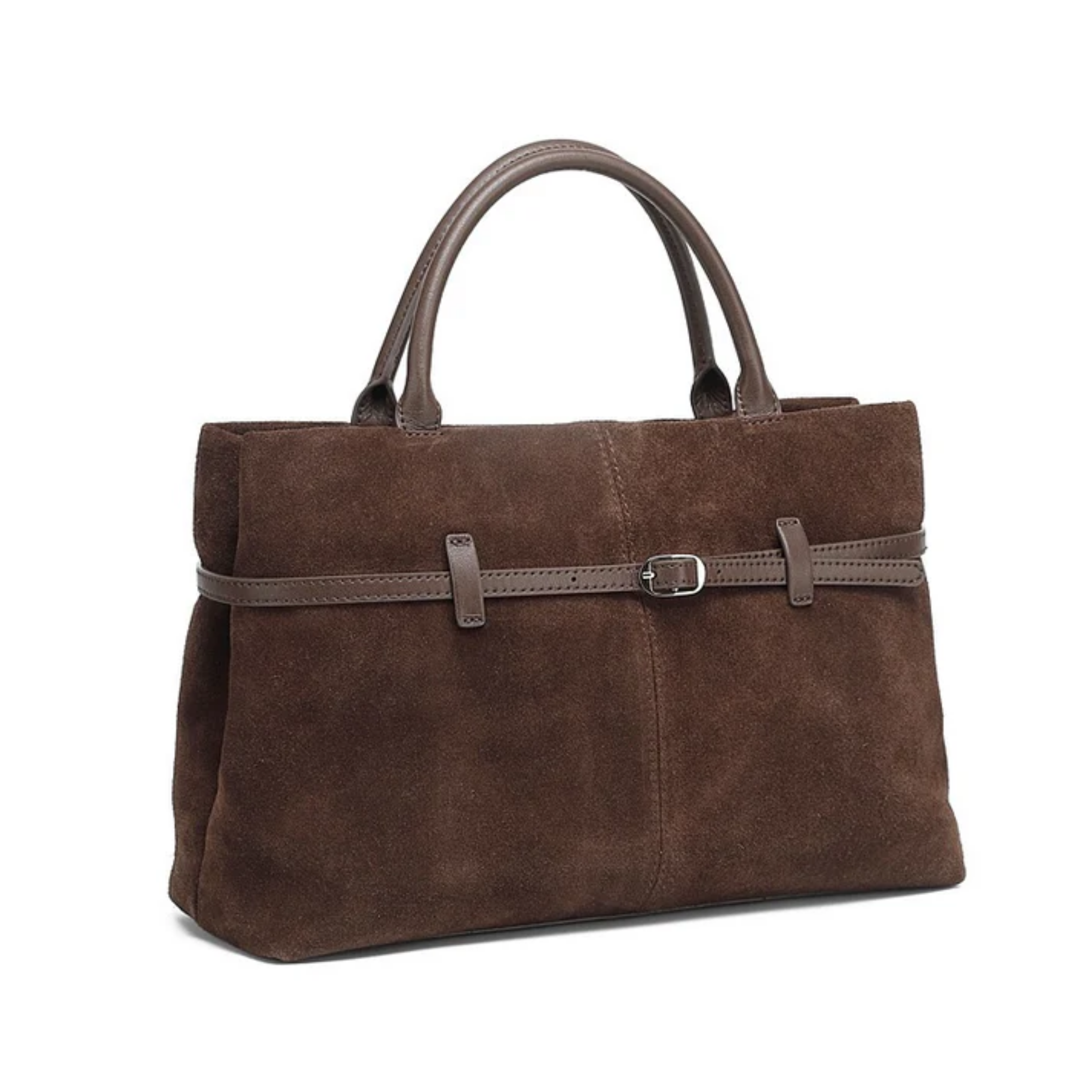 Suede Leather Structured Tote Bag for Everyday Use - Stylish and Durable