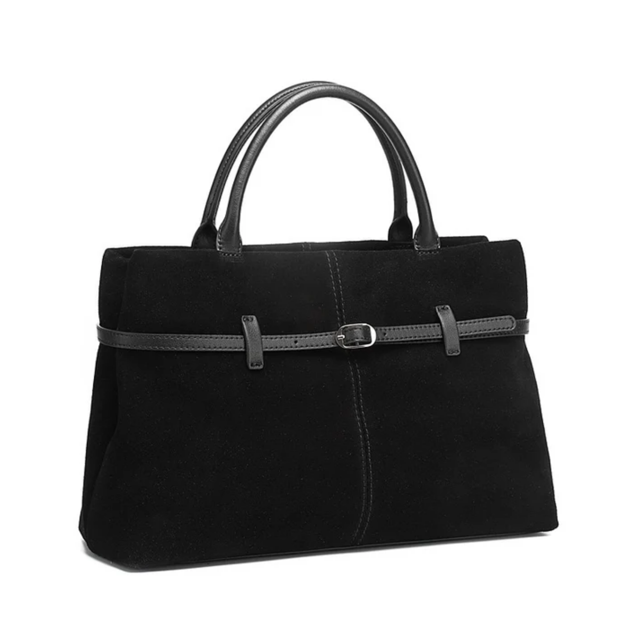 Suede Leather Structured Tote Bag for Everyday Use - Stylish and Durable
