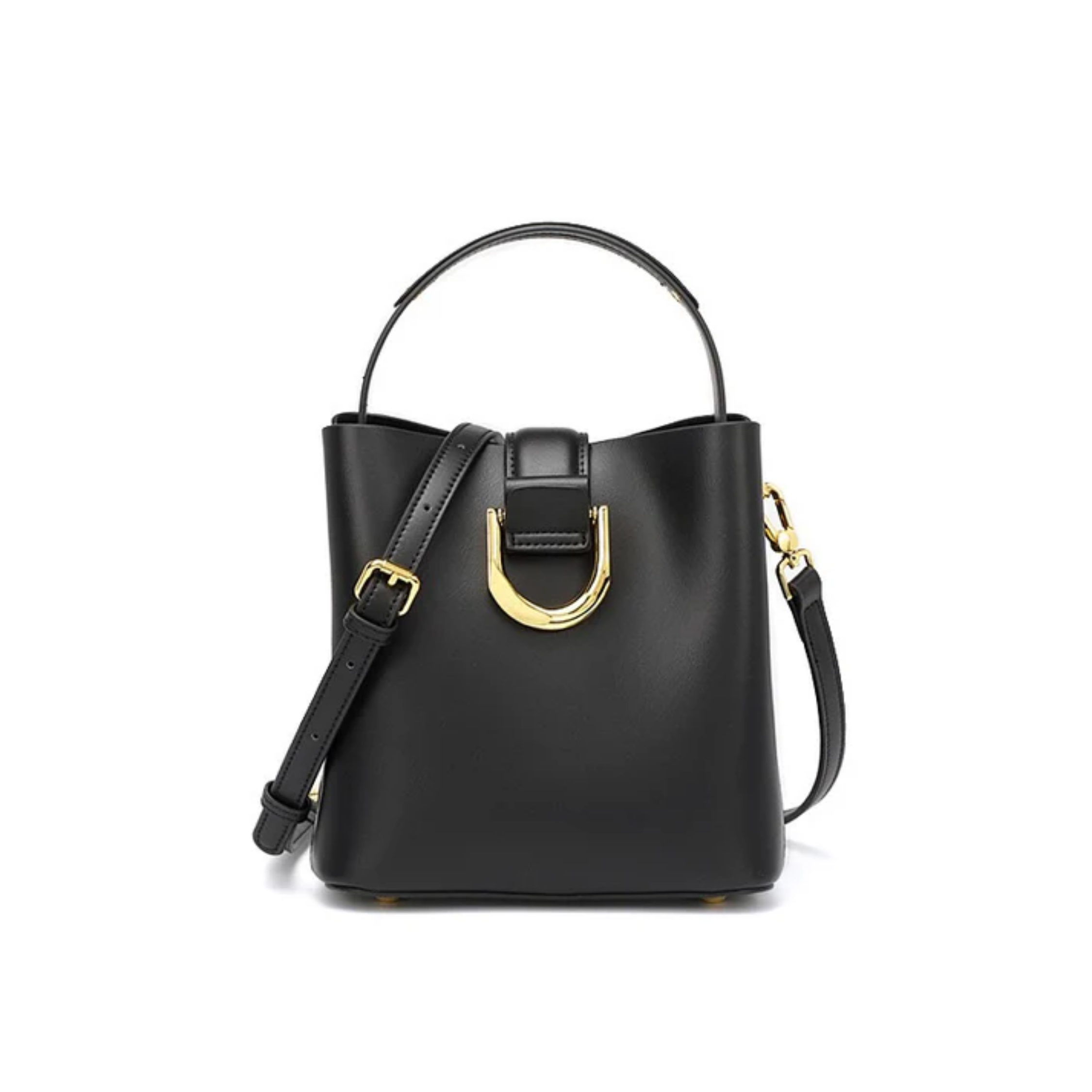 Genuine Leather Bucket Shoulder Bag - Stylish Everyday Tote for Women