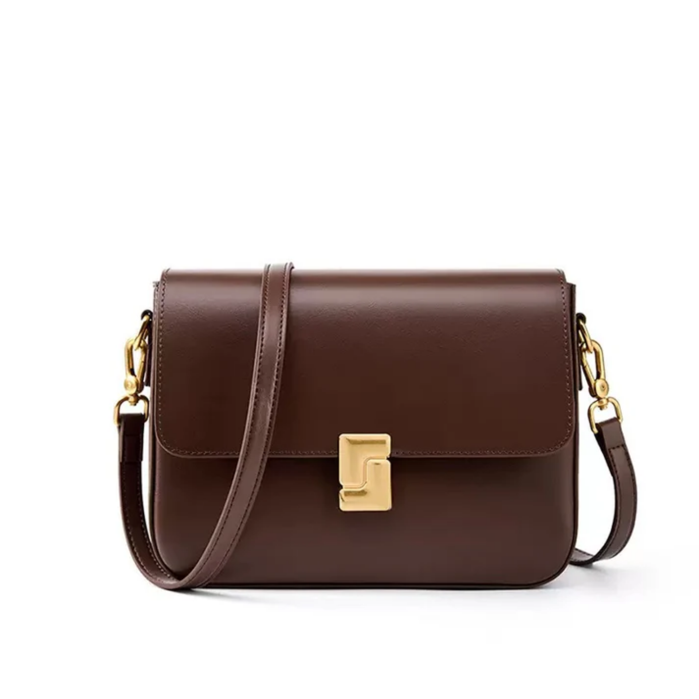 Genuine Leather Shoulder Box Bag - Stylish Crossbody for Everyday Use