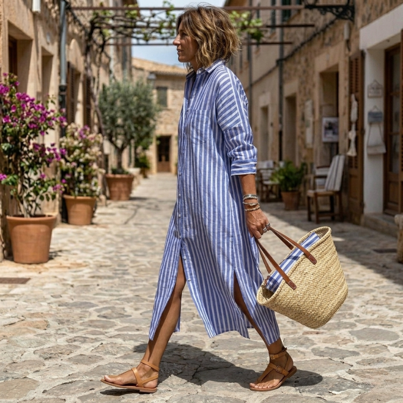 Cecily | Elegant Striped Summer Dress