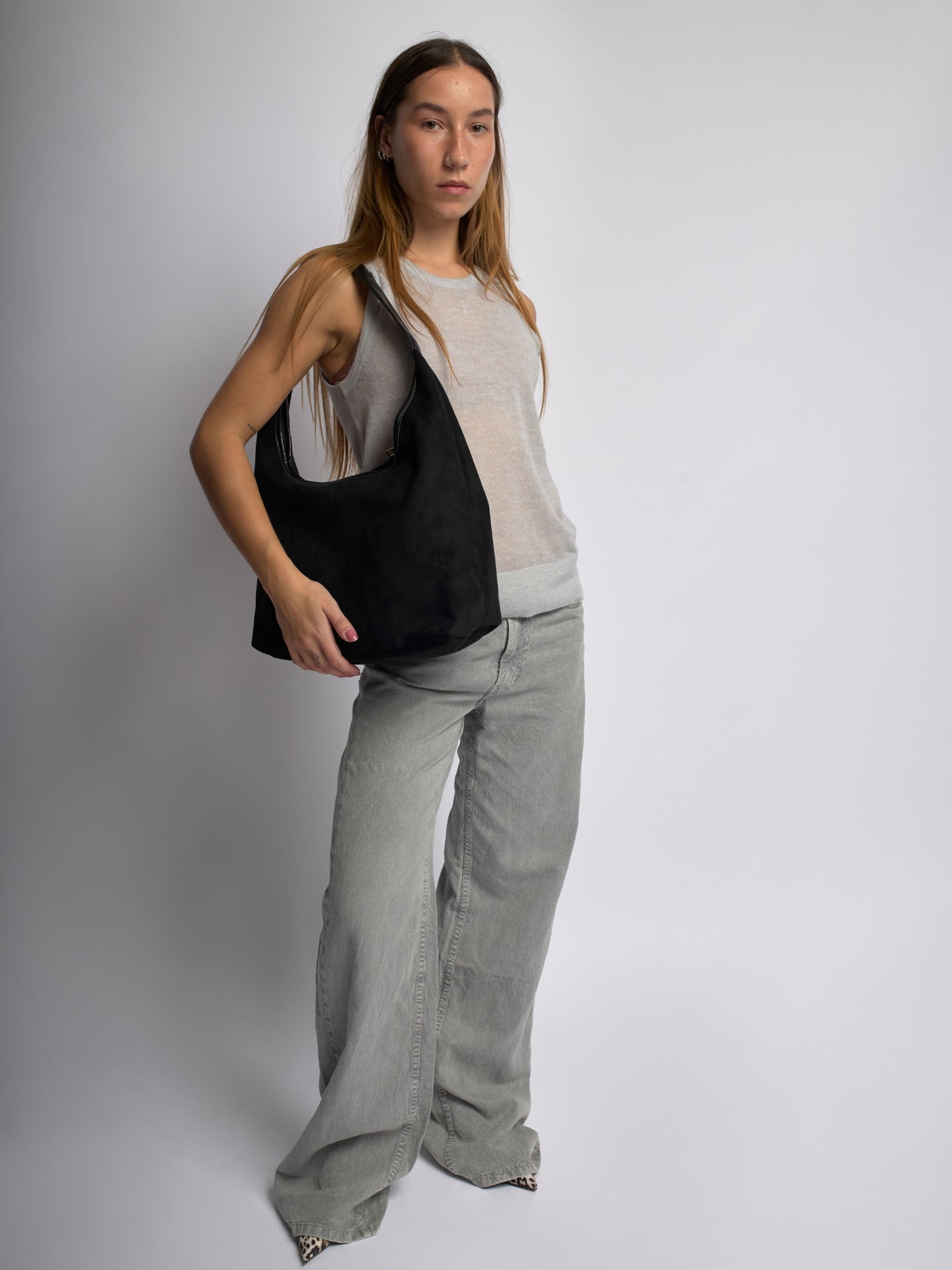 Vegan Leather Half-Moon Tote Bag - Stylish and Versatile Handbag for Everyday Use