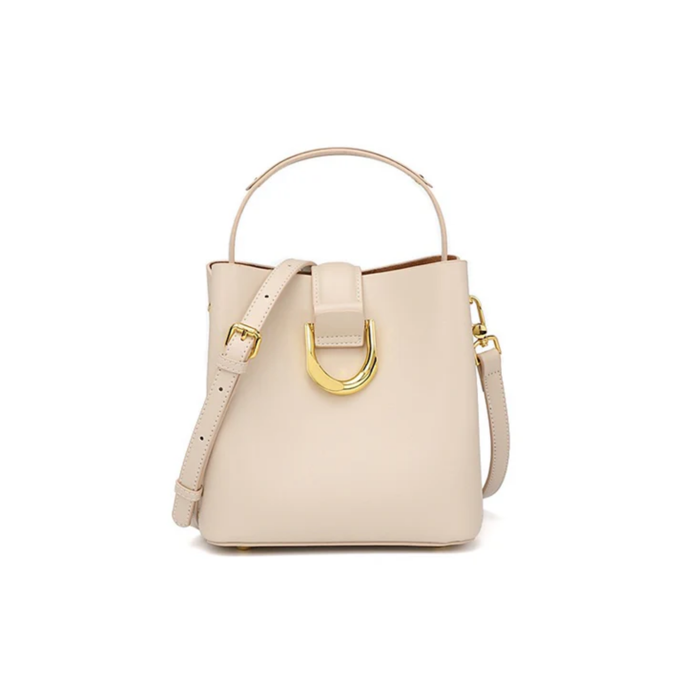 Genuine Leather Bucket Shoulder Bag - Stylish Everyday Tote for Women