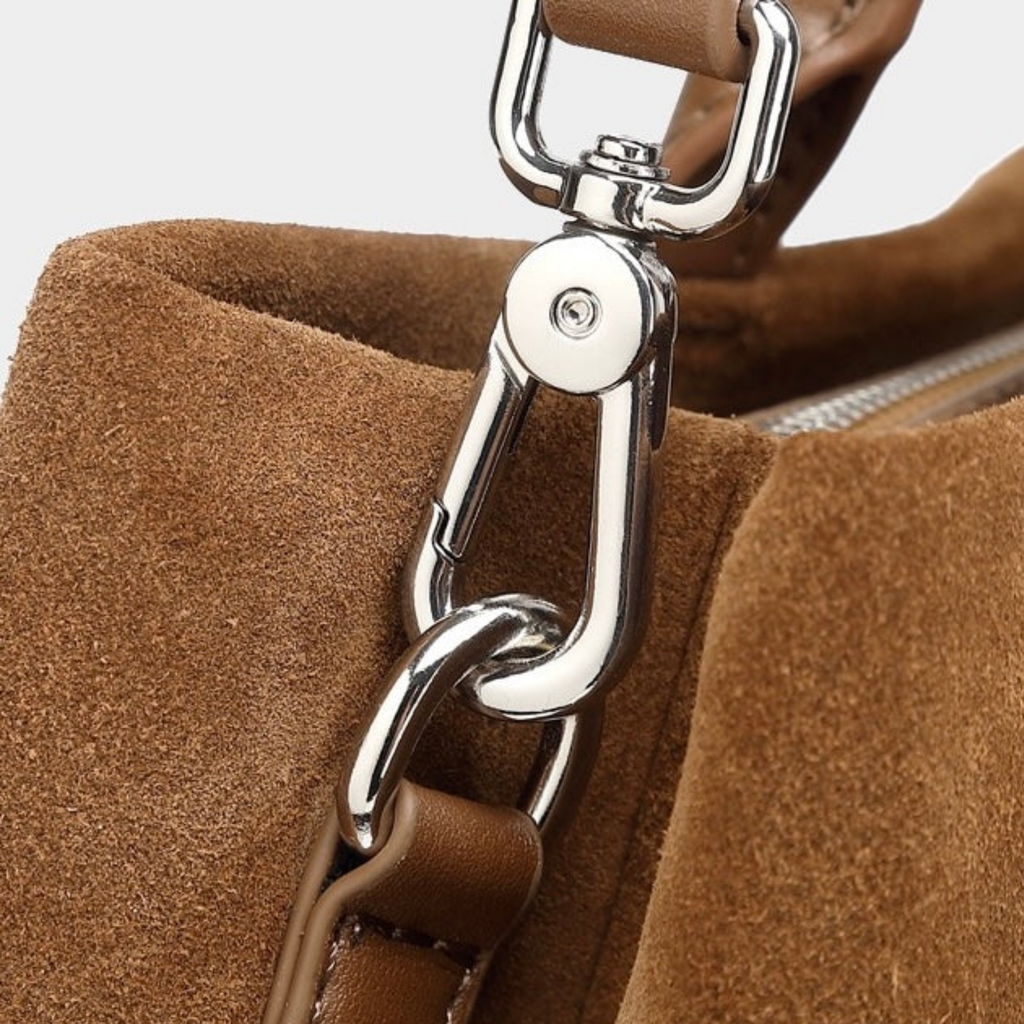 Suede Leather Structured Tote Bag for Everyday Use - Stylish and Durable