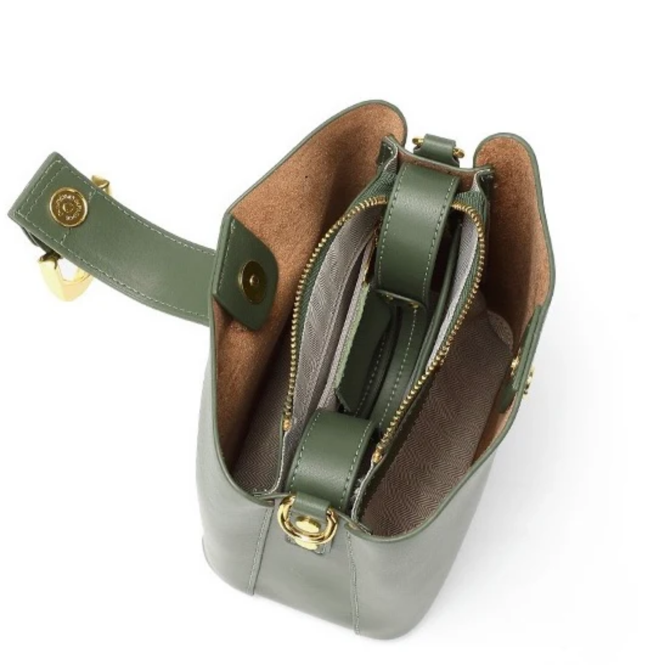 Genuine Leather Bucket Shoulder Bag - Stylish Everyday Tote for Women
