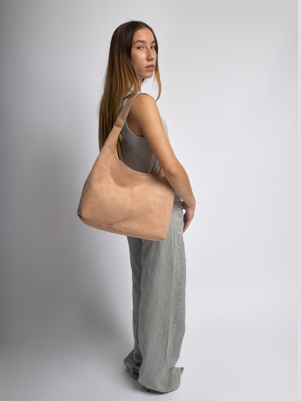 Vegan Leather Half-Moon Tote Bag - Stylish and Versatile Handbag for Everyday Use