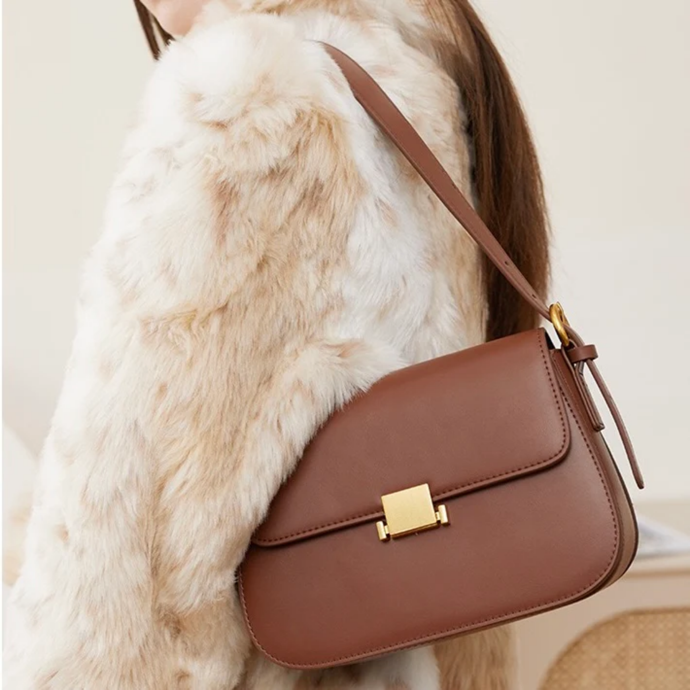 Genuine Leather Crossbody Shoulder Bag - Stylish Everyday Use