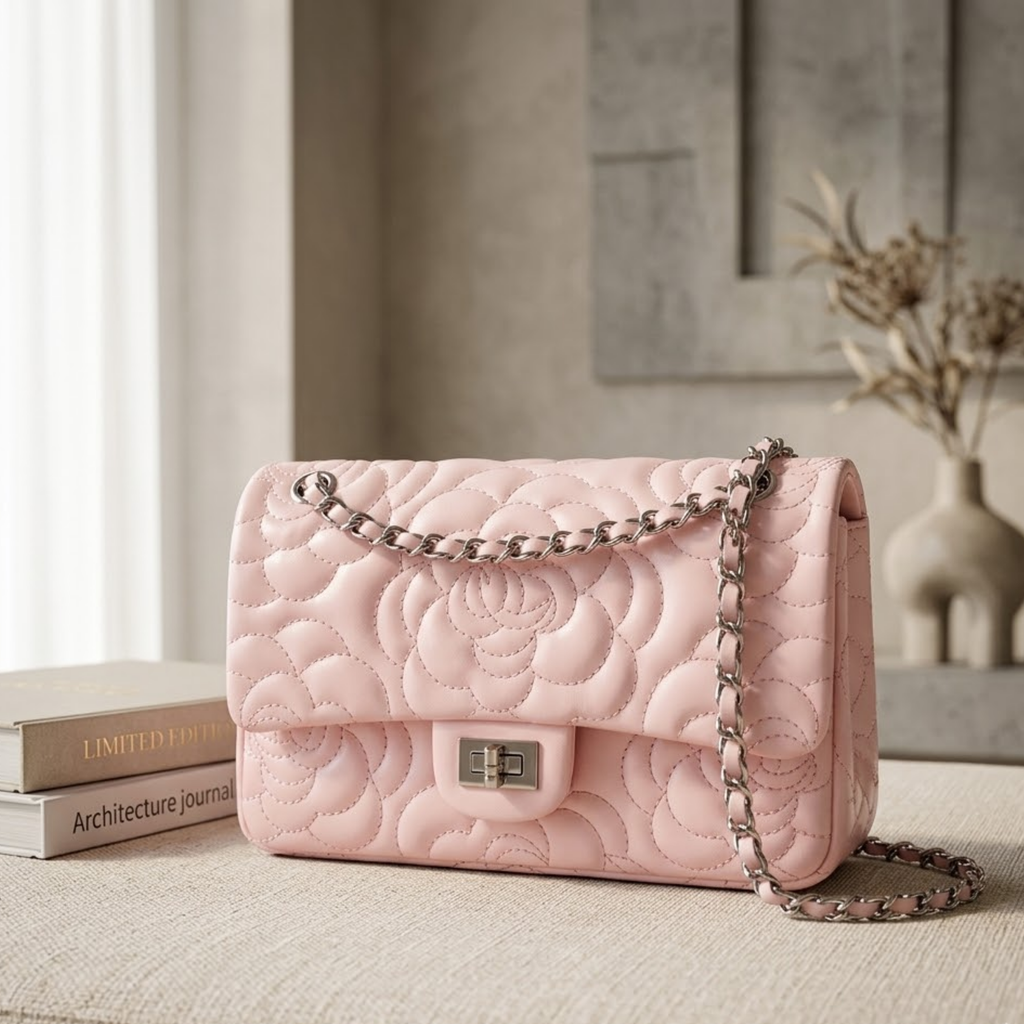Genuine Sheepskin Crossbody Bag with Chain Strap for Everyday Use