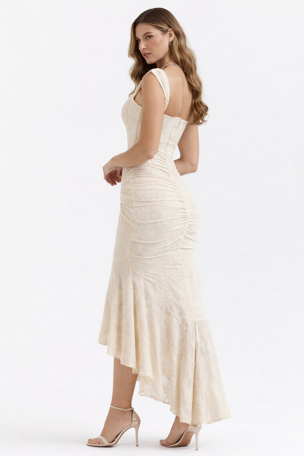 Satin Midi Dress | Bias Cut | Luminous Neutral | Evening Wear