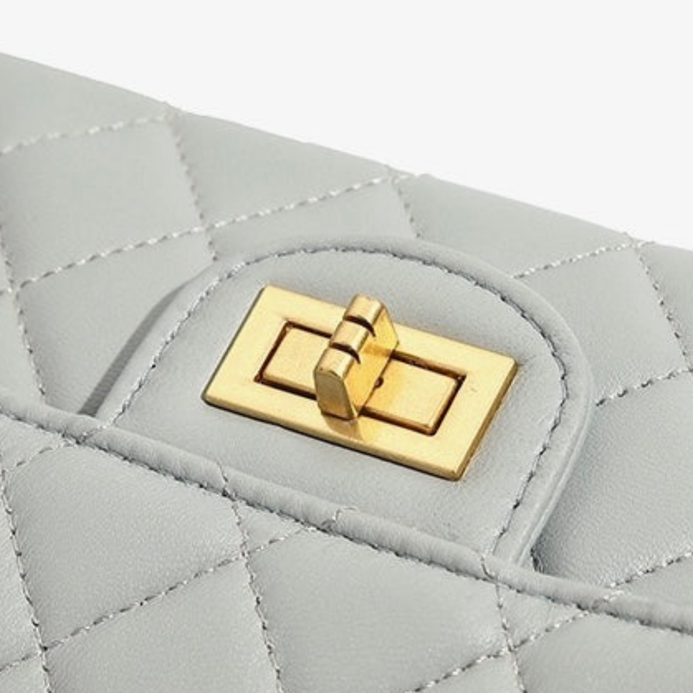 Genuine Leather Quilted Chain Crossbody Shoulder Bag for Women