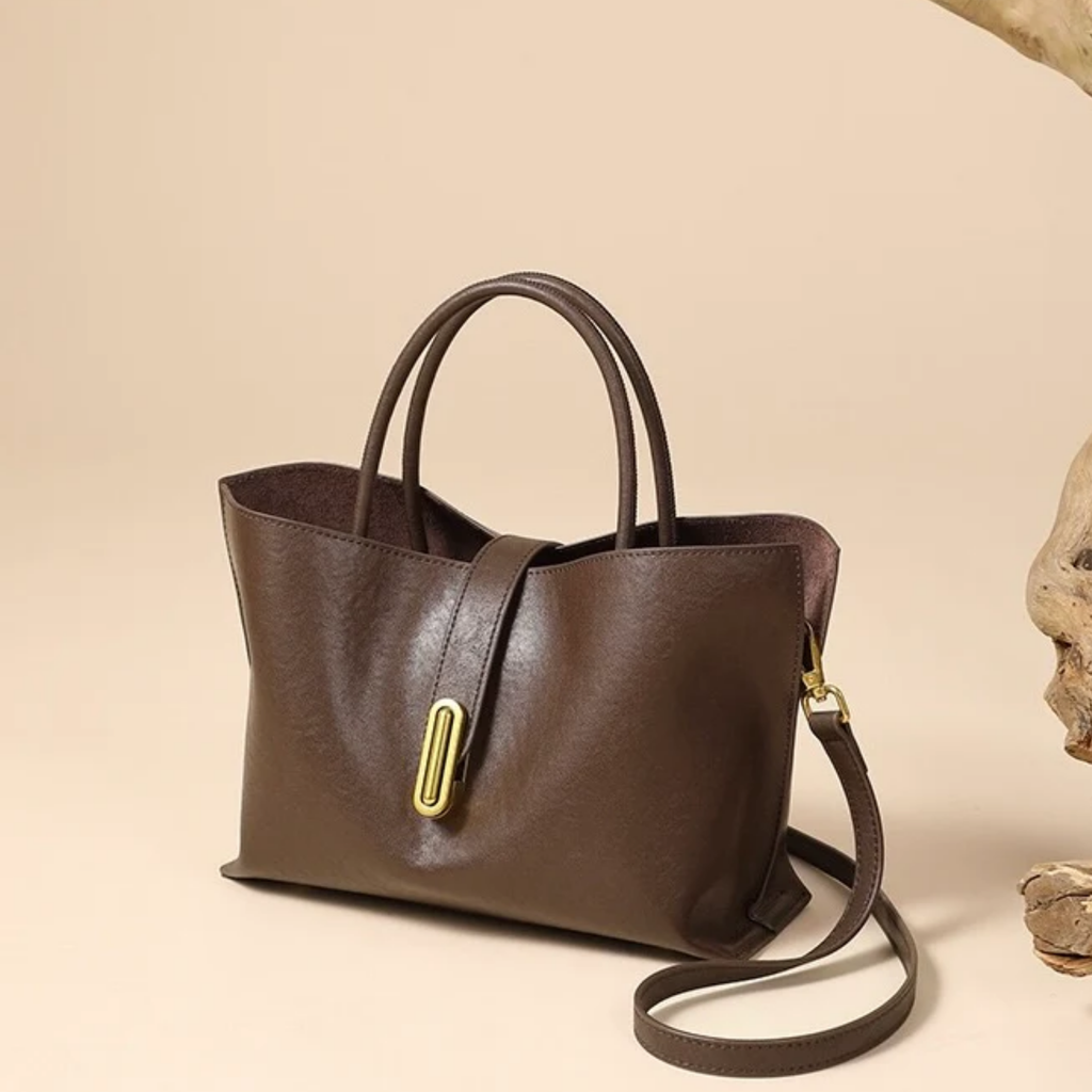Genuine Cowhide Crossbody Tote Bag - Stylish Leather Handbag for Everyday Use