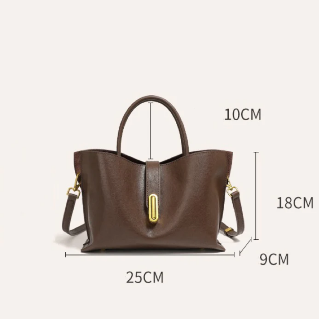 Genuine Cowhide Crossbody Tote Bag - Stylish Leather Handbag for Everyday Use