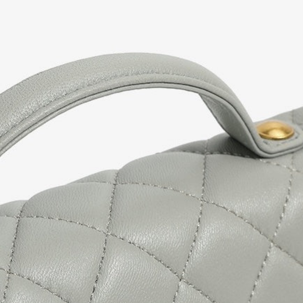 Genuine Leather Quilted Chain Crossbody Shoulder Bag for Women