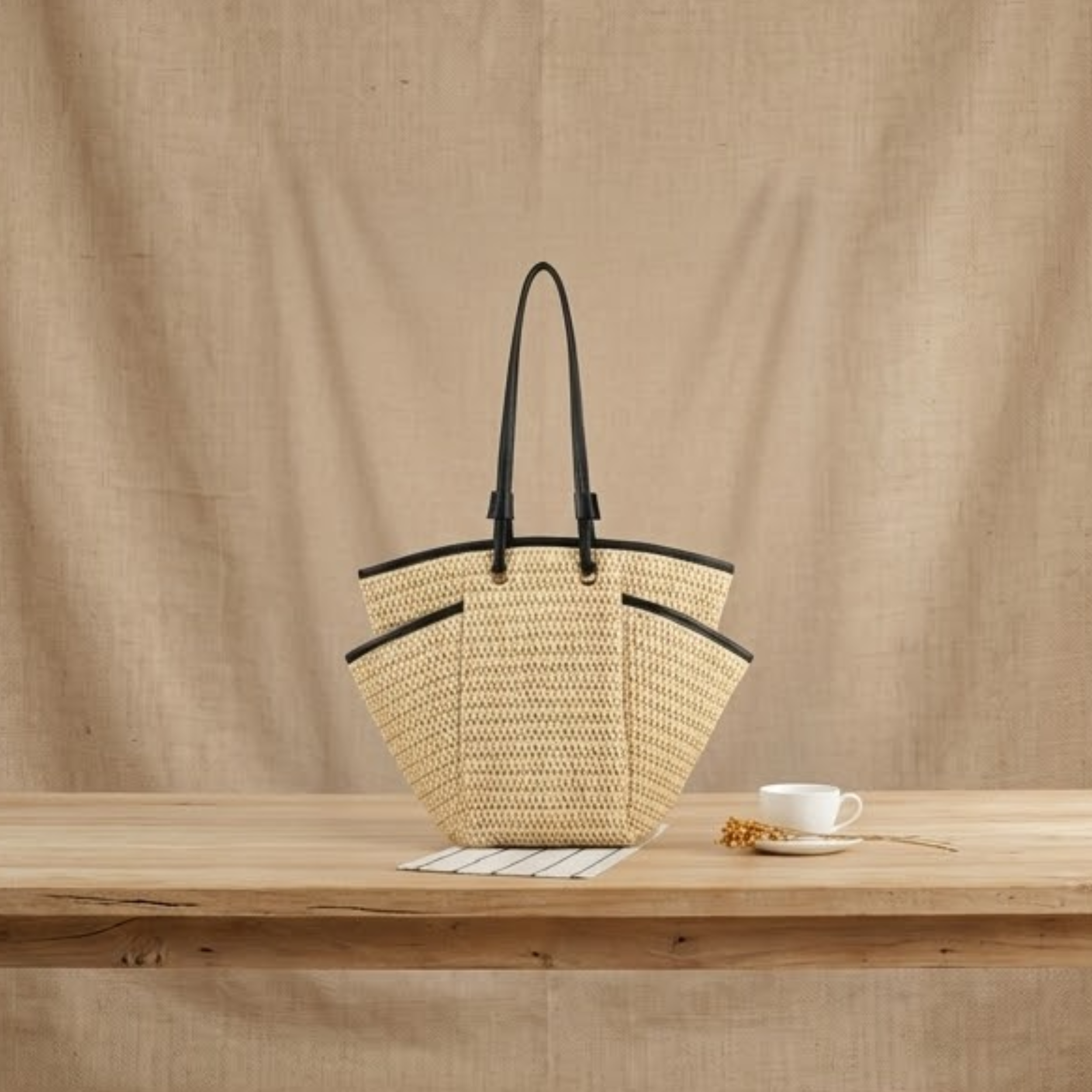 Sustainable Straw Beach Shoulder Bag - Eco-Friendly Design for Summer Outings