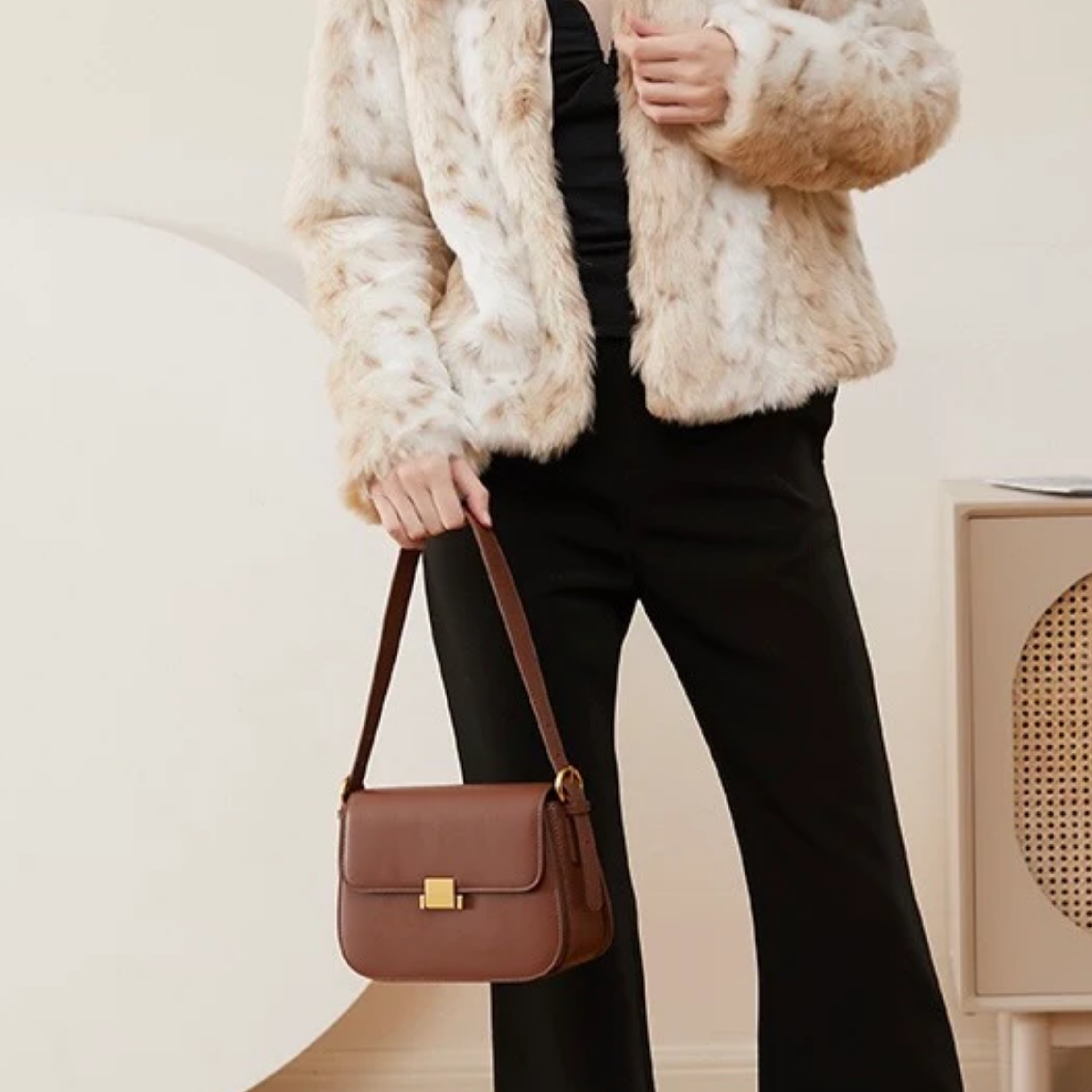 Genuine Leather Crossbody Shoulder Bag - Stylish Everyday Use