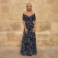 Deep Navy Off-Shoulder Maxi Dress – Evening Out Essential