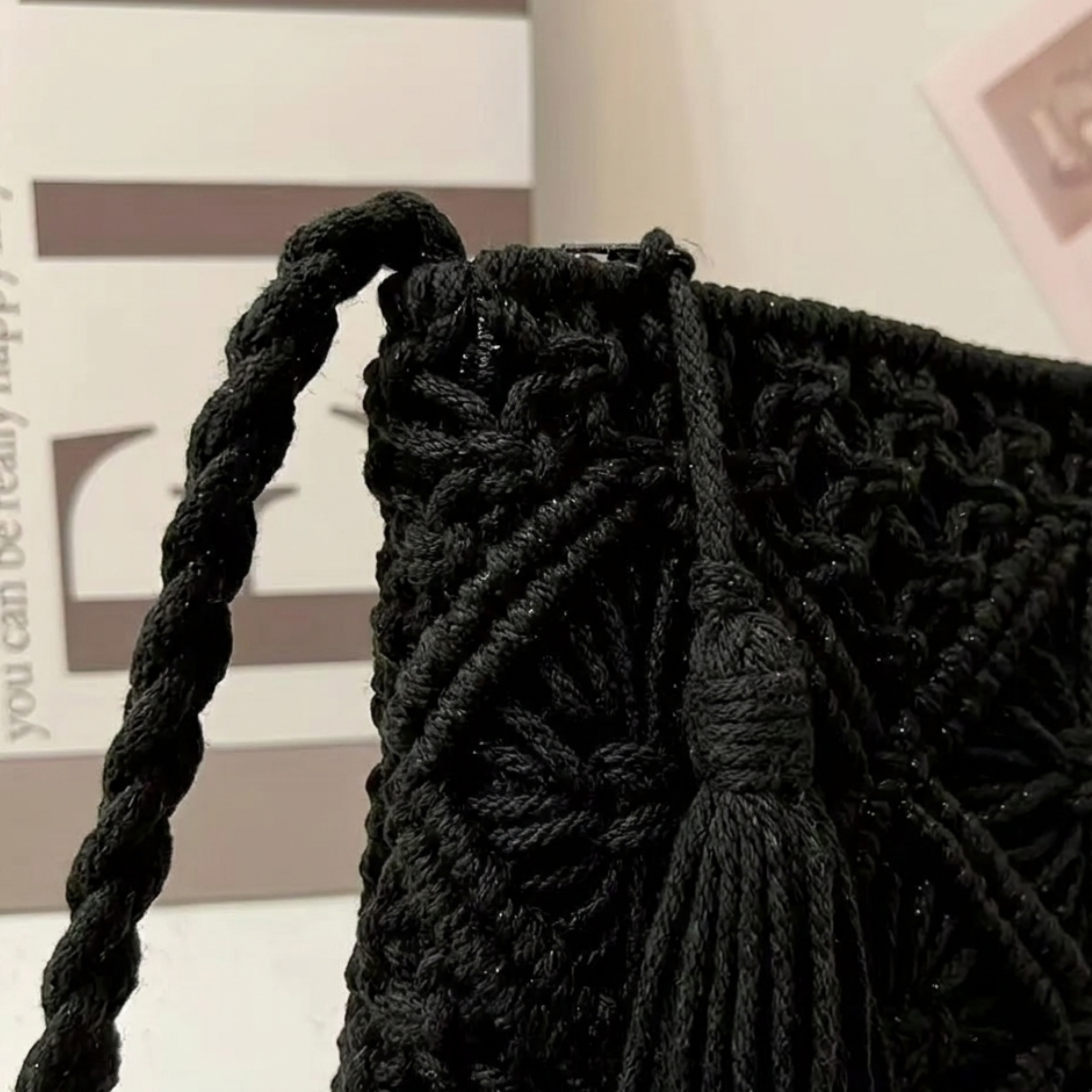 Tassel Woven Crossbody Bag - Eco-Friendly Fashion Accessory for Everyday Use