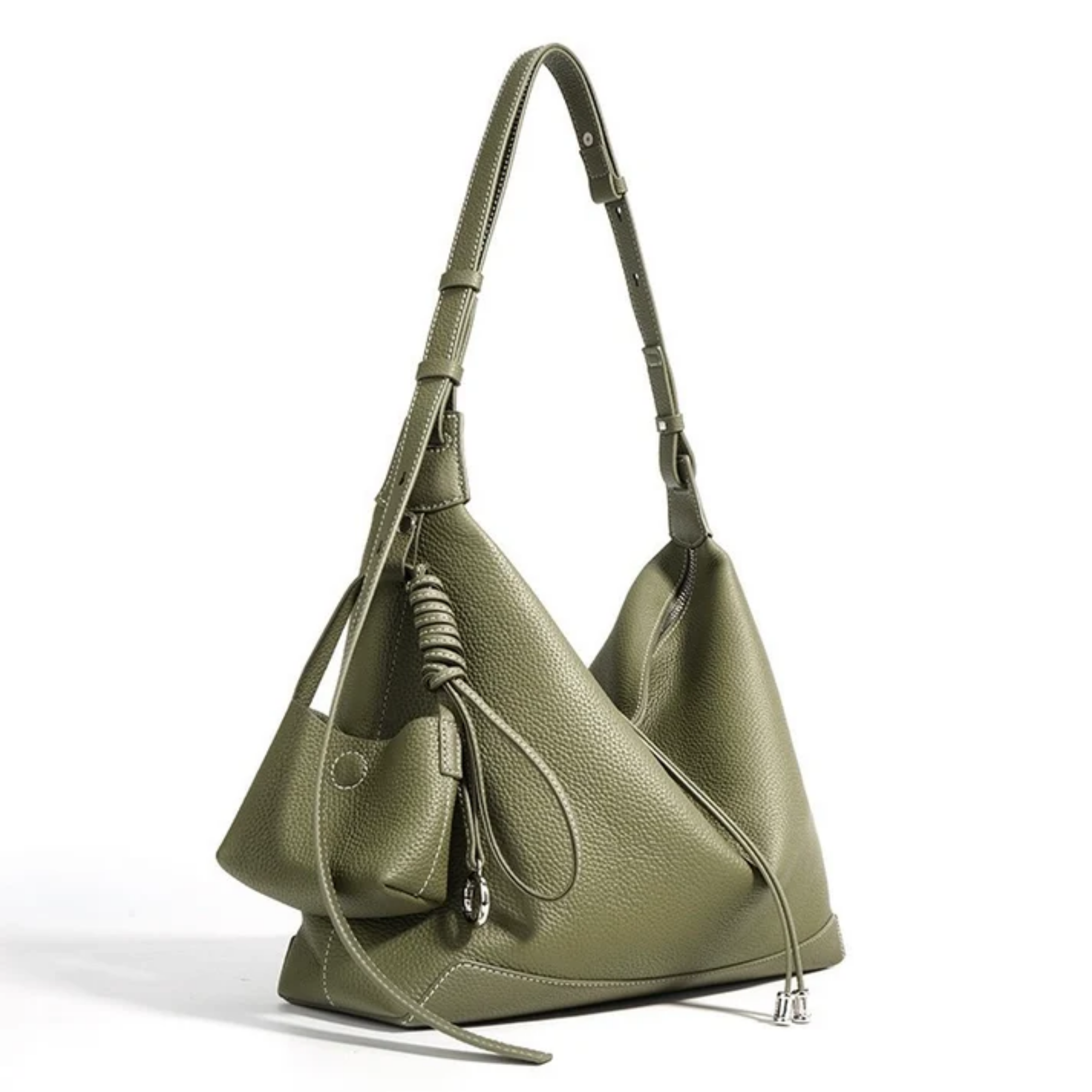 Genuine Leather Minimalist Tote Bag - Stylish Dumpling Handbag for Everyday Use
