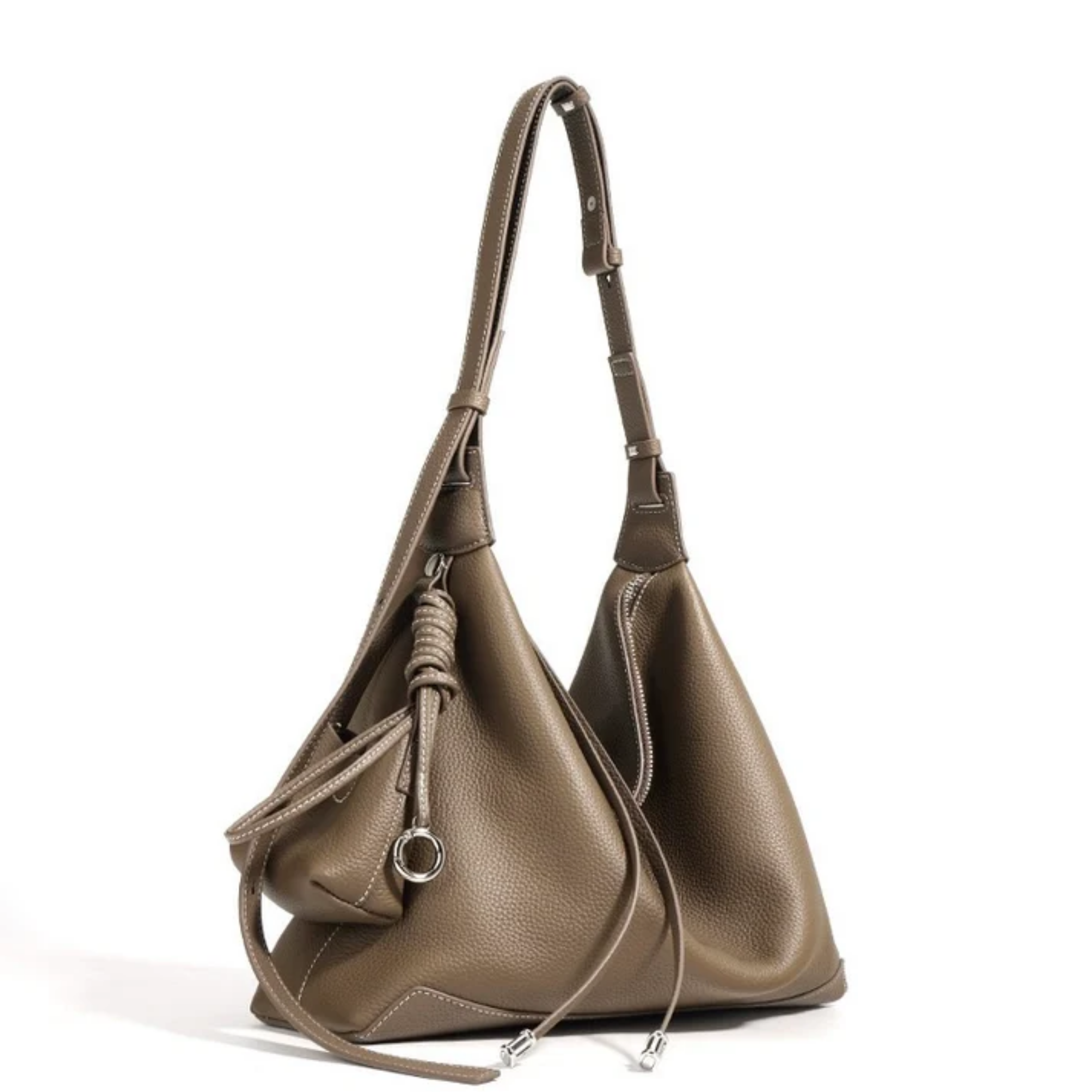 Genuine Leather Minimalist Tote Bag - Stylish Dumpling Handbag for Everyday Use