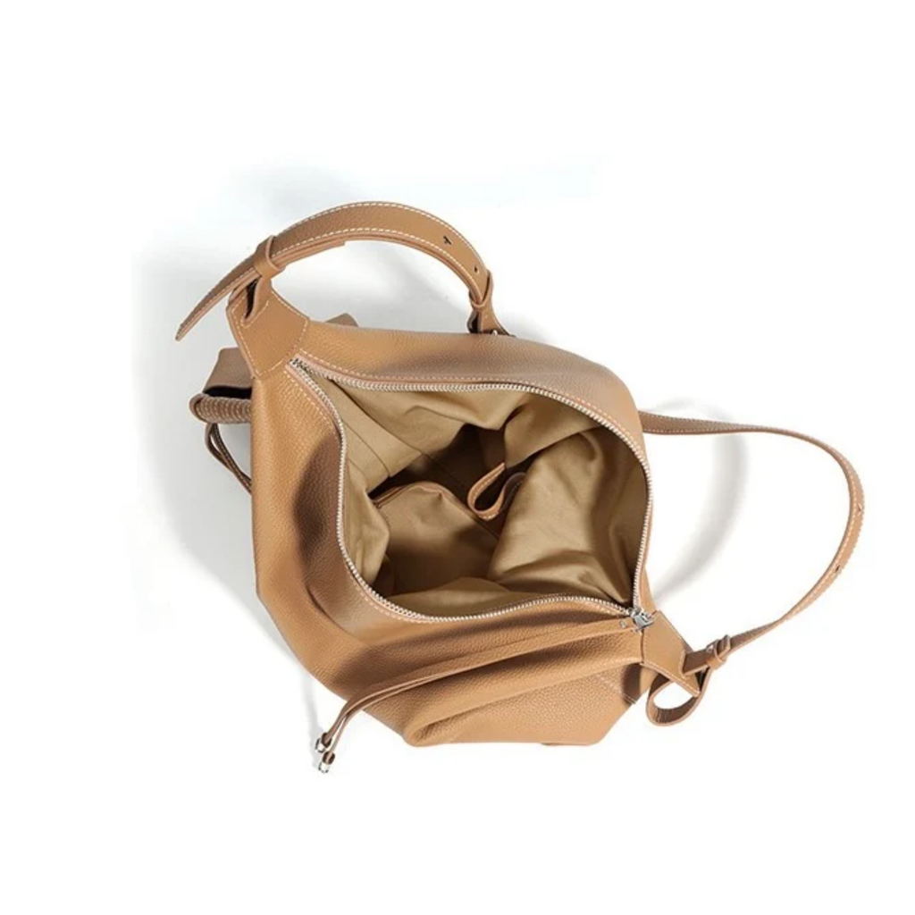 Genuine Leather Minimalist Tote Bag - Stylish Dumpling Handbag for Everyday Use