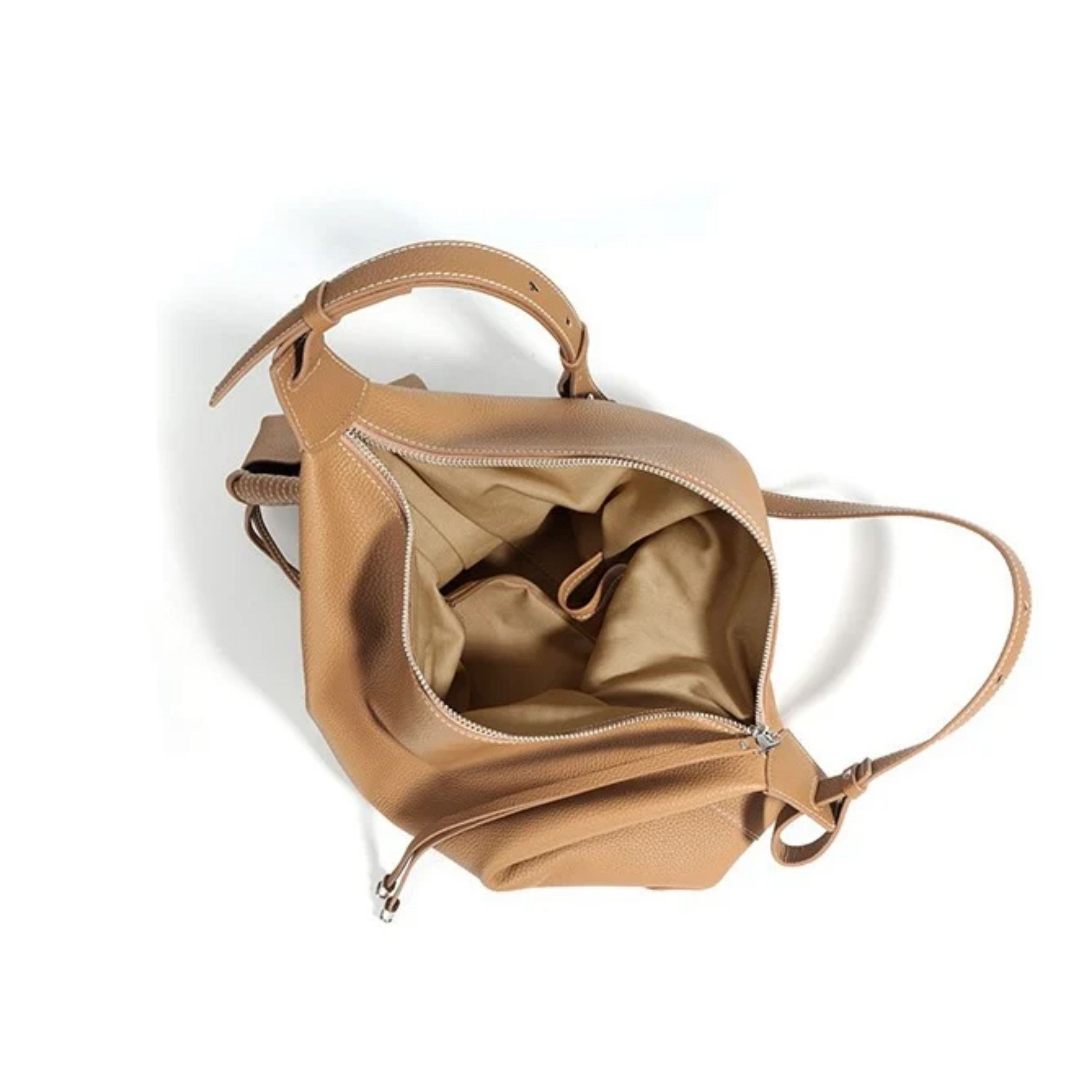 Genuine Leather Minimalist Tote Bag - Stylish Dumpling Handbag for Everyday Use