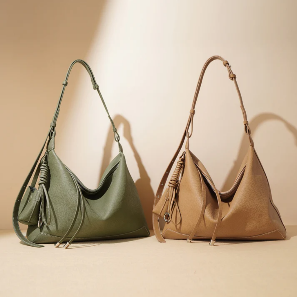 Genuine Leather Minimalist Tote Bag - Stylish Dumpling Handbag for Everyday Use