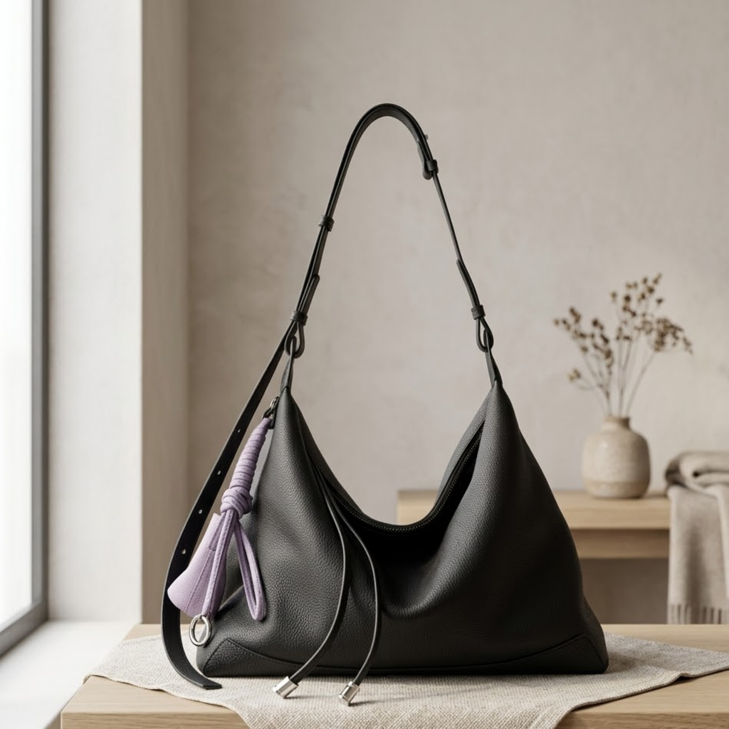 Genuine Leather Minimalist Tote Bag - Stylish Dumpling Handbag for Everyday Use