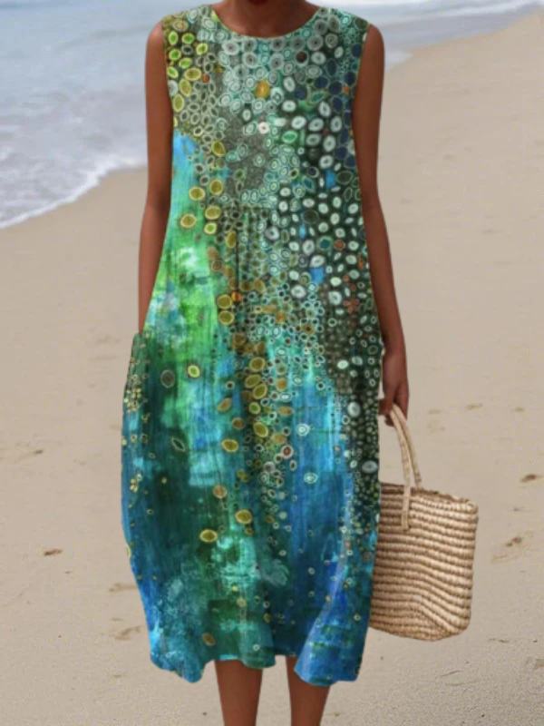 Brunch Ready – Flowy Reef-Inspired Midi Dress