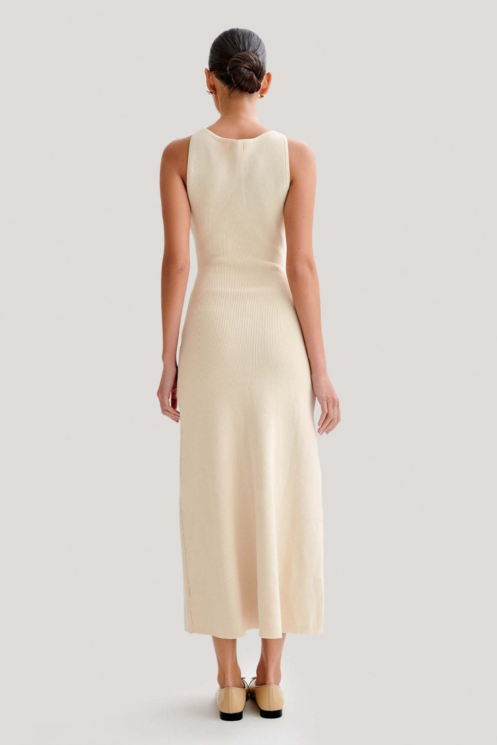 Sleeveless Ribbed Maxi Dress with Button-Down Front for Casual Wear