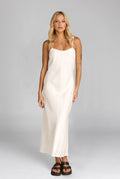 Bias Cut Maxi Dress with Bow Straps | Elegant Evening Wear for Women