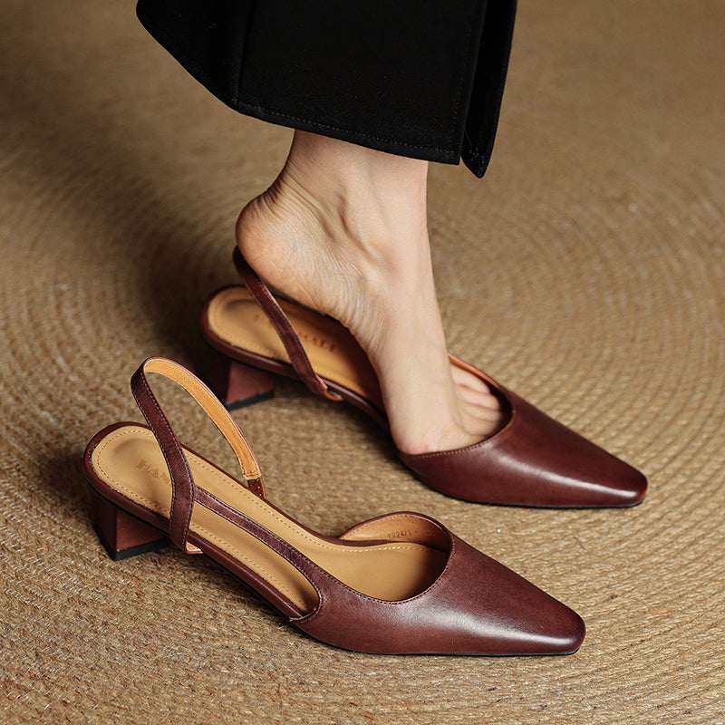 Genuine Leather Heels for Women - Classic Style for Formal and Casual Wear