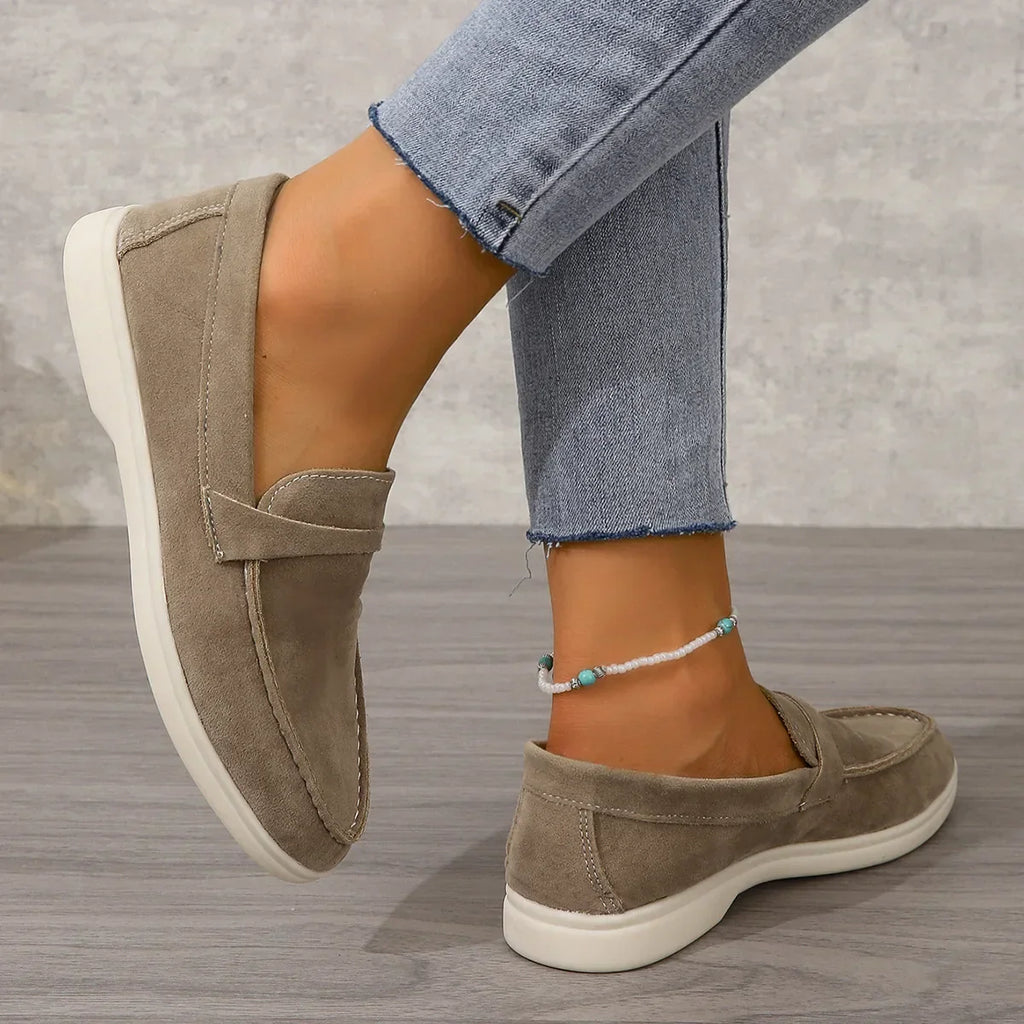 Suede Loafers for Women - Comfortable Slip-On Design for Casual Wear